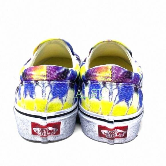 💖MEGA SALE💖VANS Vans Classic Slip On Washed VN0A4U3819X Men Canvas Tie-Dye - Picture 8 of 9